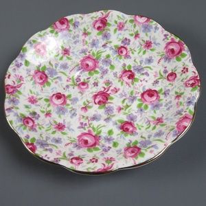 ROYAL STANDARD VTG Fine bone china England saucer / small plate pink roses